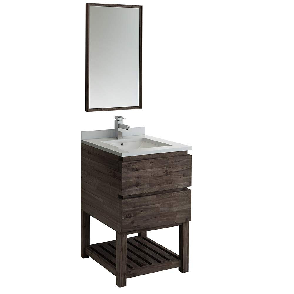 Fresca FVN3124ACA-FS Fresca Formosa 24" Floor Standing Modern Bathroom Vanity w/ Open Bottom & Mirror