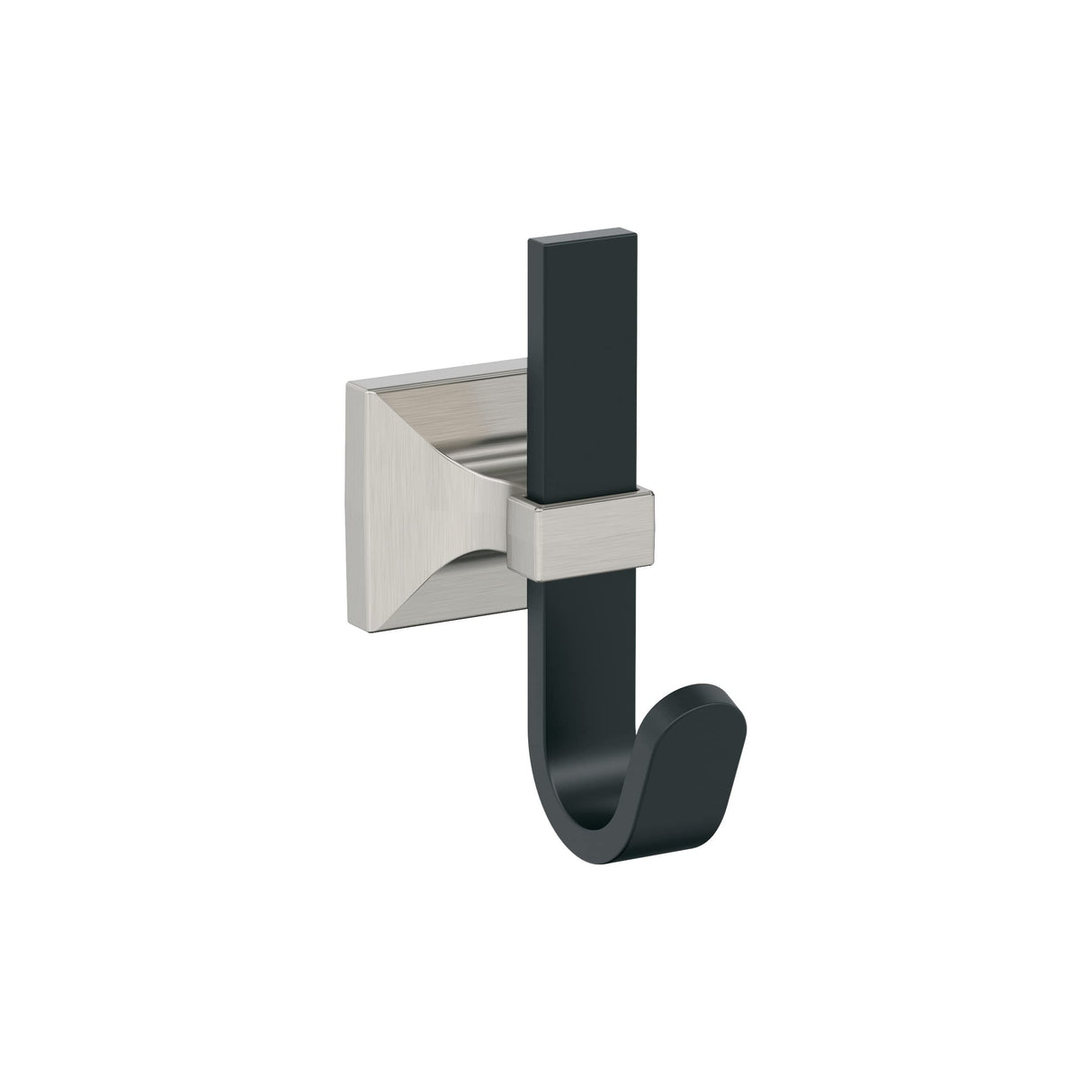 Amerock HBX36686MBG10 Burbank Single Prong Decorative Wall Hook Matte Black/Satin Nickel Hook for Coats, Hats, Backpacks, Bags Hooks for Bathroom, Bedroom, Closet, Entryway, Laundry Room