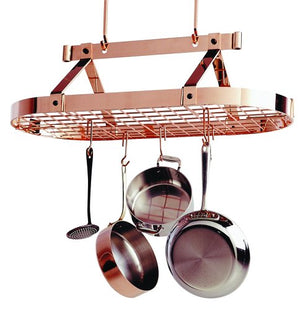 Enclume PR16BWG CP 36" Oval Ceiling Pot Rack w/ 18 Hooks CP