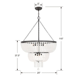 Crystorama 610-FB  Rylee 8 Light Forged Bronze Chandelier