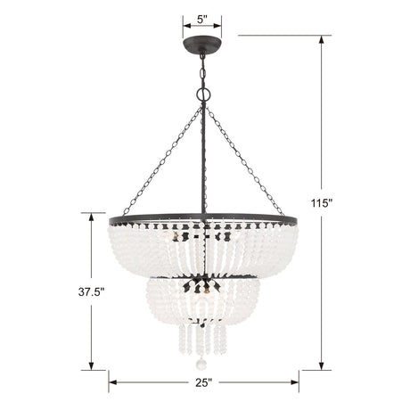 Crystorama 610-FB  Rylee 8 Light Forged Bronze Chandelier