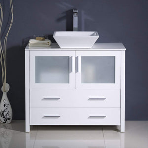 Fresca FCB6236ES-CWH-V Fresca Torino 36" Espresso Modern Bathroom Cabinet w/ Vessel Sink