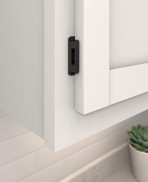 Amerock Cabinet Hinge 1/2 inch (13 mm) Overlay Hinge Matte Black 2 Pack Self-Closing Hinge Partial Wrap Hinge Cabinet Door Hinge