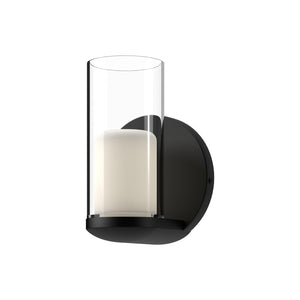 Kuzco WS53505-BK/CL BIRCH 3" WALL SCONCE TEXTURED BLACK CLEAR GLASS 120V ELV LED 3000K 90CRI 6W