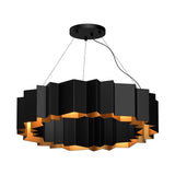 Kuzco CH58030-BK/GD AKIRA 7 HEAD 30" CHANDELIER TEXTURED BLACK GOLD 120" WIRE E26 60WX7