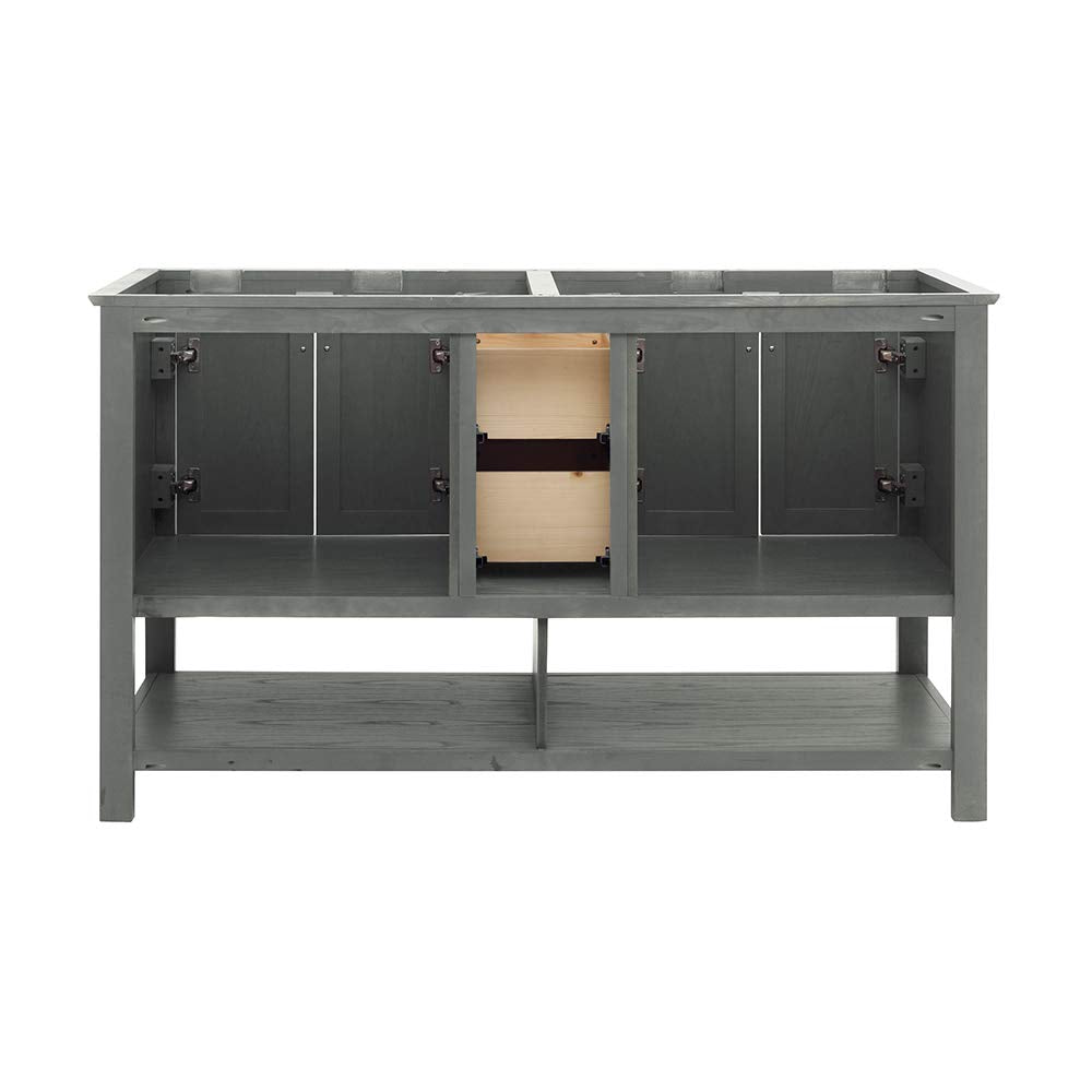 Fresca FCB2360VG-D Fresca Manchester Regal 60" Gray Wood Veneer Traditional Double Sink Bathroom Cabinet