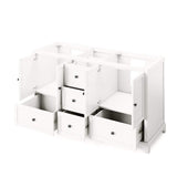 Jeffrey Alexander VKITADD60WHCQR 60" White Addington Vanity, double bowl, Calacatta Vienna Quartz Vanity Top, two undermount rectangle bowls