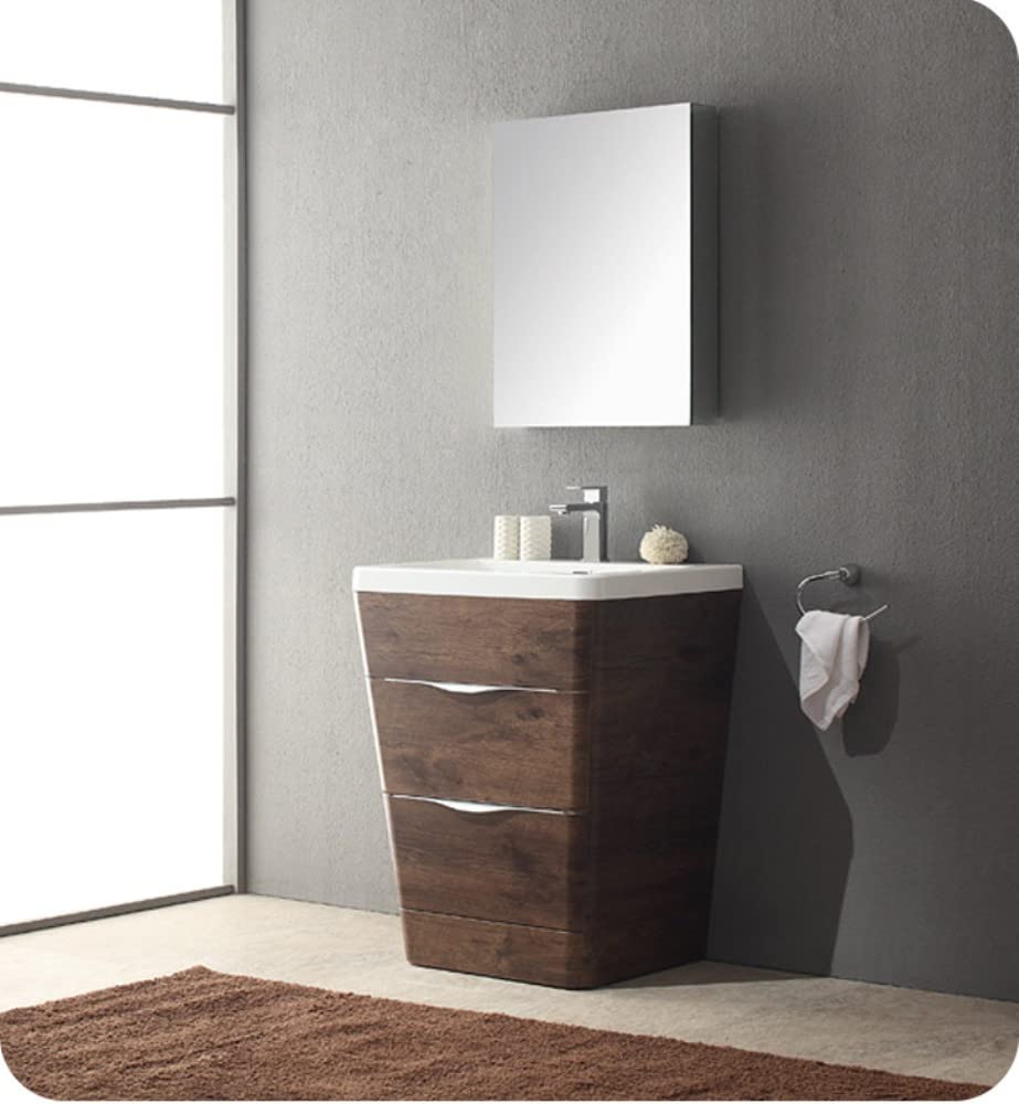 Fresca FCB8525RW Fresca Milano 26" Rosewood Modern Bathroom Cabinet