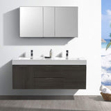 Fresca FVN8360WH-D Fresca Valencia 60" Glossy White Wall Hung Double Sink Modern Bathroom Vanity w/ Medicine Cabinet