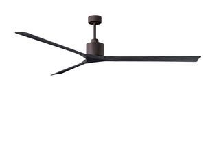 Matthews Fan NKXL-TB-BK-90 Nan XL 6-speed ceiling fan in Matte White finish with 90” solid matte black wood blades