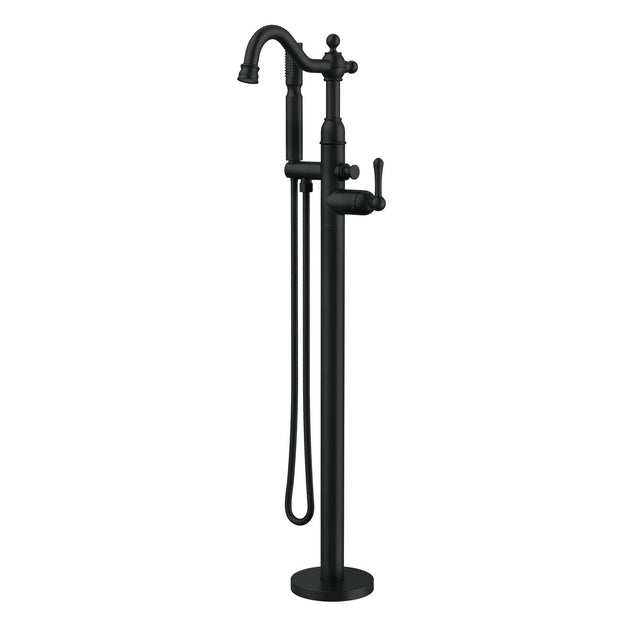 Gerber D300557BST Satin Black Traditional Floor Mount Tub Filler Trim Kit With HANDSH...