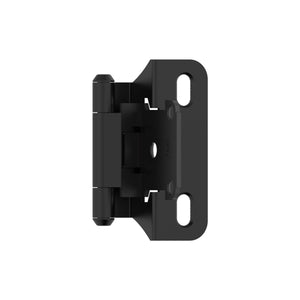 Amerock BPR7566FB Cabinet Hinge 1/4 in (6 mm) Overlay Self Closing Partial Wrap Matte Black Kitchen Cabinet Door Hinge 1 Pair/2 Pack Functional Hardware