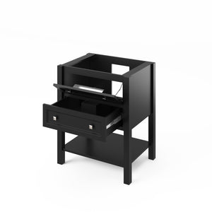 Jeffrey Alexander VKITADL30GRBGR 30" Grey Adler Vanity, Black Granite Vanity Top, undermount rectangle bowl