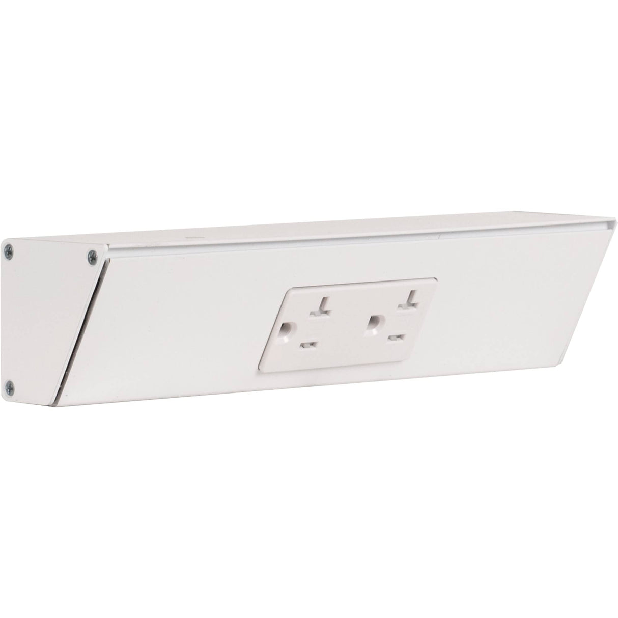 Task Lighting TR9-1WD-P-WT 9" TR Series Angle Power Strip, White Finish, White Receptacles