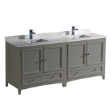 Fresca FCB20-3636GR-CWH-U Double Sink Cabinets with Sinks