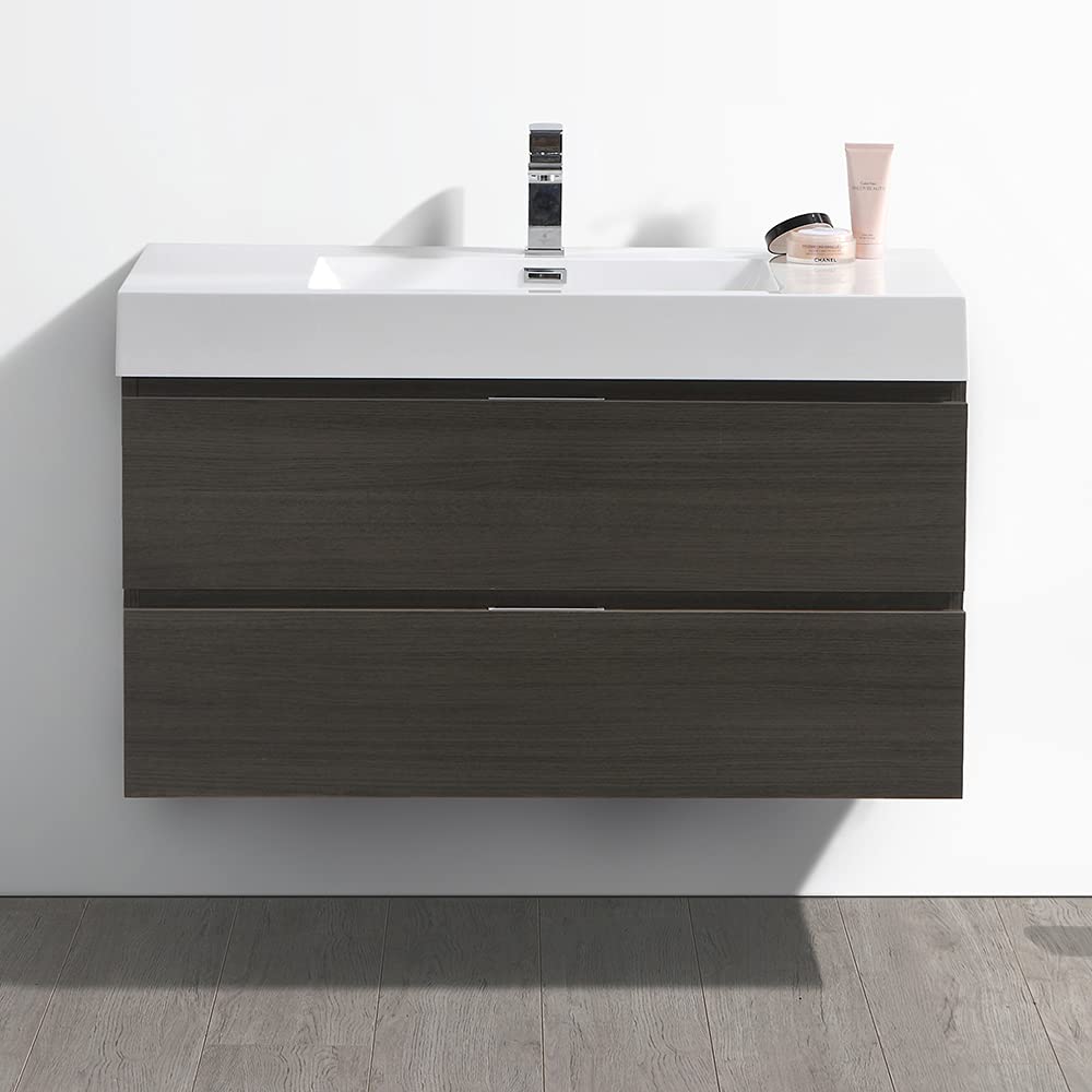 Fresca FCB8342GO-I Fresca Valencia 40" Gray Oak Wall Hung Modern Bathroom Vanity