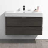 Fresca FCB8342GG-I Fresca Valencia 40" Dark Slate Gray Wall Hung Modern Bathroom Vanity