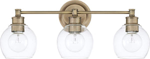 Capital Lighting 121131AD-426 Mid Century 3 Light Vanity Aged Brass