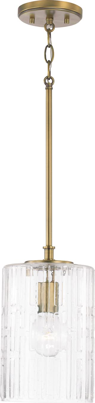 Capital Lighting 341311AD Emerson 1 Light Pendant Aged Brass