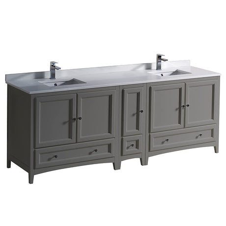 Fresca FCB20-361236ES-CWH-U Fresca Oxford 84" Espresso Traditional Double Sink Bathroom Cabinets w/ Top & Sinks