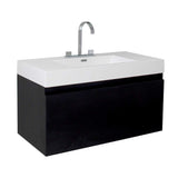 Fresca FCB8010BW-I Fresca Mezzo 39" Black Modern Bathroom Cabinet w/ Integrated Sink