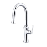 Gerber D454028 Chrome Draper Single Handle Pull-down Kitchen Faucet