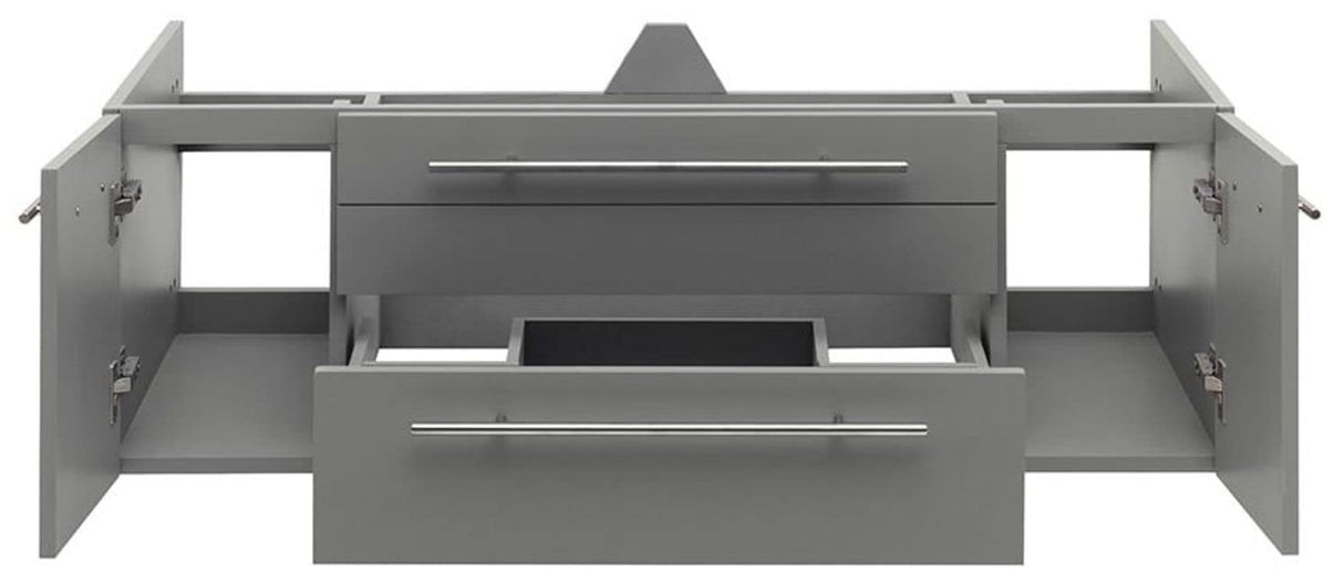 Fresca FCB6148GR-UNS-D Fresca Lucera 48" Gray Wall Hung Double Undermount Sink Modern Bathroom Cabinet