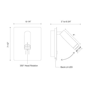 Kuzco WS16806-WH DORCHESTER 6" WS White 120V Non-Dimming LED 3000K 80CRI 12W