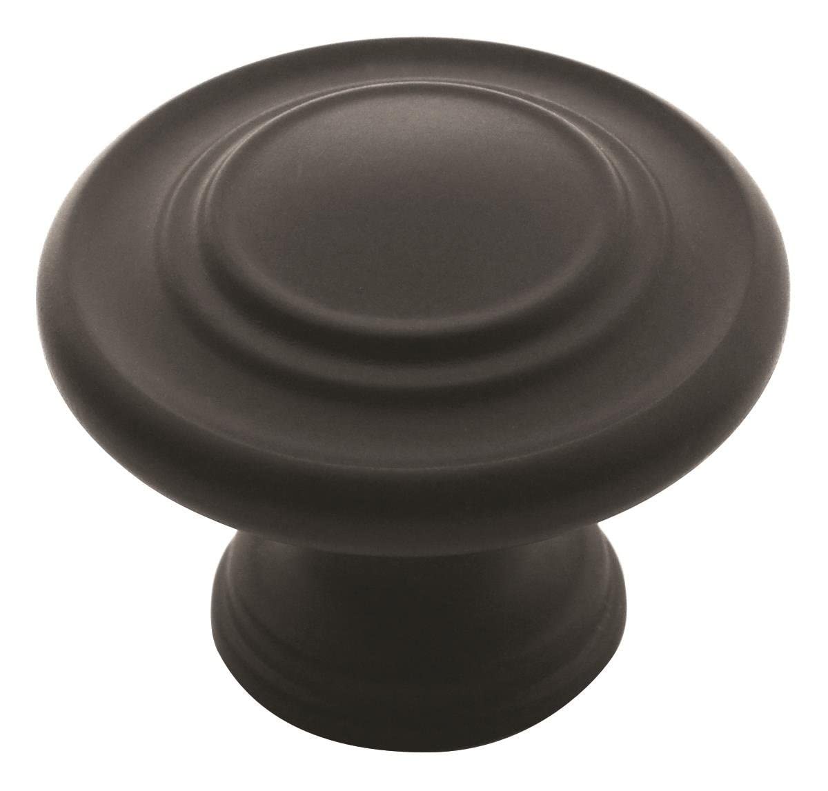 Amerock Cabinet Knob Matte Black 1-5/16 inch (33 mm) Diameter Inspirations 1 Pack Drawer Knob Cabinet Hardware