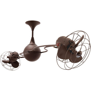 Matthews Fan IV-BZZT-MTL Italo Ventania 360° dual headed rotational ceiling fan in bronzette finish with metal blades.