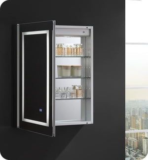 Fresca FMC022430-L Fresca Spazio 24" Wide x 30" Tall Bathroom Medicine Cabinet w/ LED Lighting & Defogger