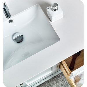 Fresca FVN2336WH Fresca Manchester 36" White Traditional Bathroom Vanity w/ Mirror