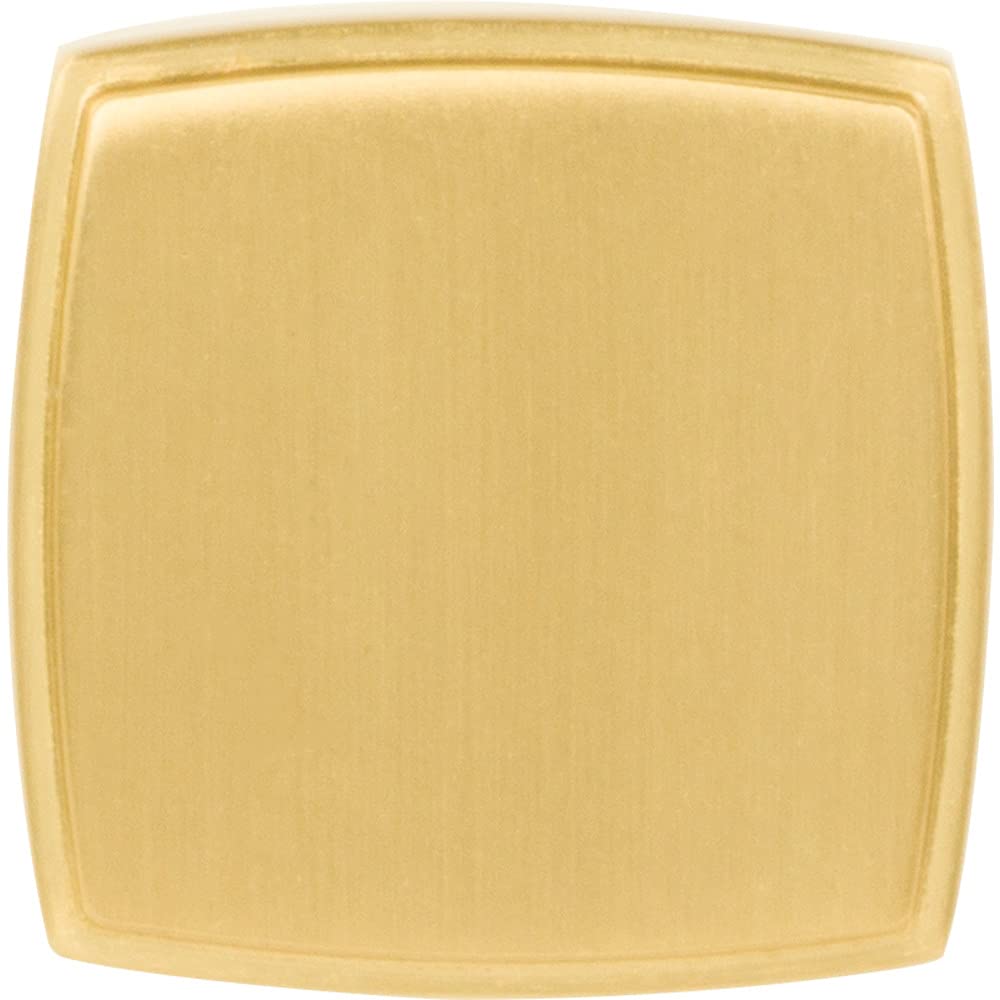 Jeffrey Alexander 141BG 1-1/4" Overall Length Brushed Gold Square Renzo Cabinet Knob