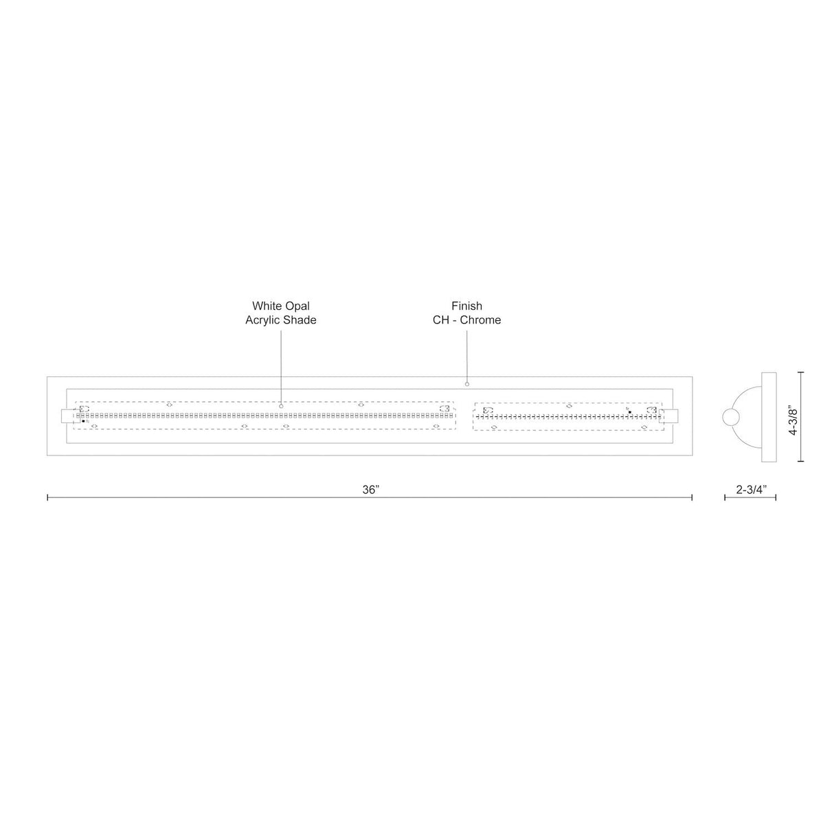 Kuzco 601465CH-LED CHARLOTTE 36" 60 Chrome 120V ELV LED 3000K 90CRI 41W