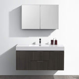 Fresca FVN8348WH Fresca Valencia 48" Glossy White Wall Hung Modern Bathroom Vanity w/ Medicine Cabinet