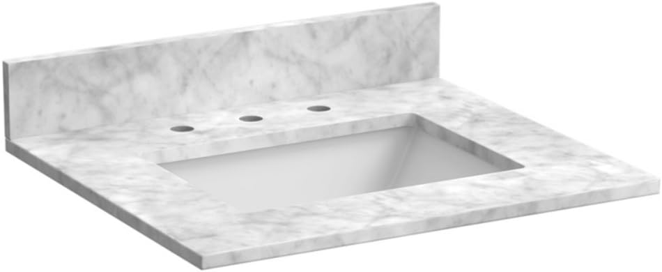 Foremost ST25228CWR 25-Inch Marble Vanity Top In Carrara White
