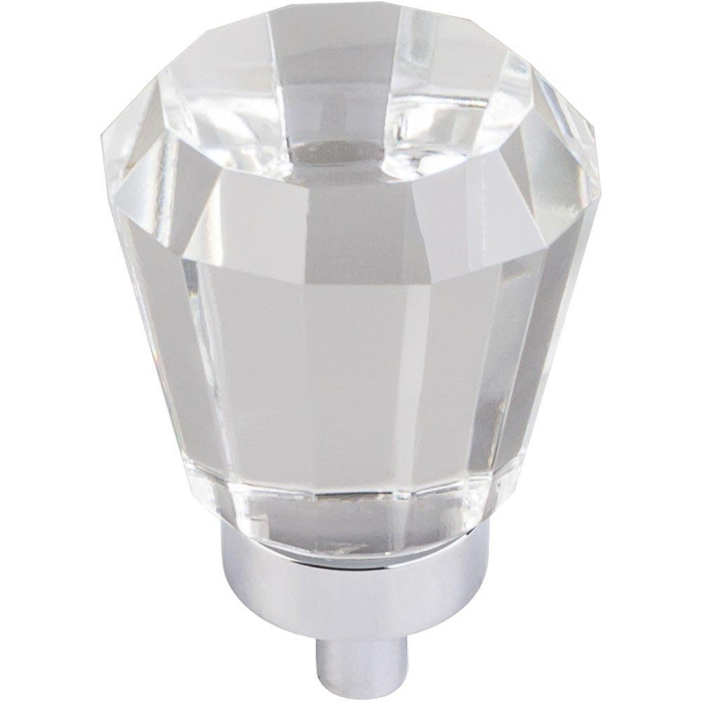 Jeffrey Alexander G150PC 1" Overall Length Polished Chrome Faceted Glass Harlow Cabinet Knob