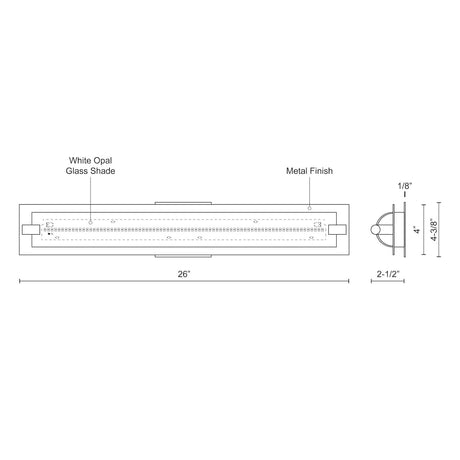 Kuzco 601001BN-LED LED LIN VAN 2400LM 27W 3000K BN