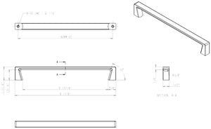 Jeffrey Alexander 177-192DBAC 192 mm Center-to-Center Brushed Oil Rubbed Bronze Square Boswell Cabinet Pull