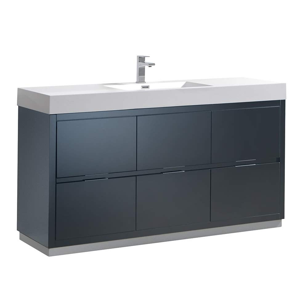 Fresca FCB8460GG-I Fresca Valencia 60" Dark Slate Gray Free Standing Modern Bathroom Vanity