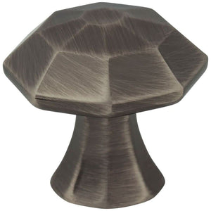 Jeffrey Alexander 678BNBDL 1-1/4" Overall Length Brushed Pewter Octagonal Wheeler Cabinet Knob
