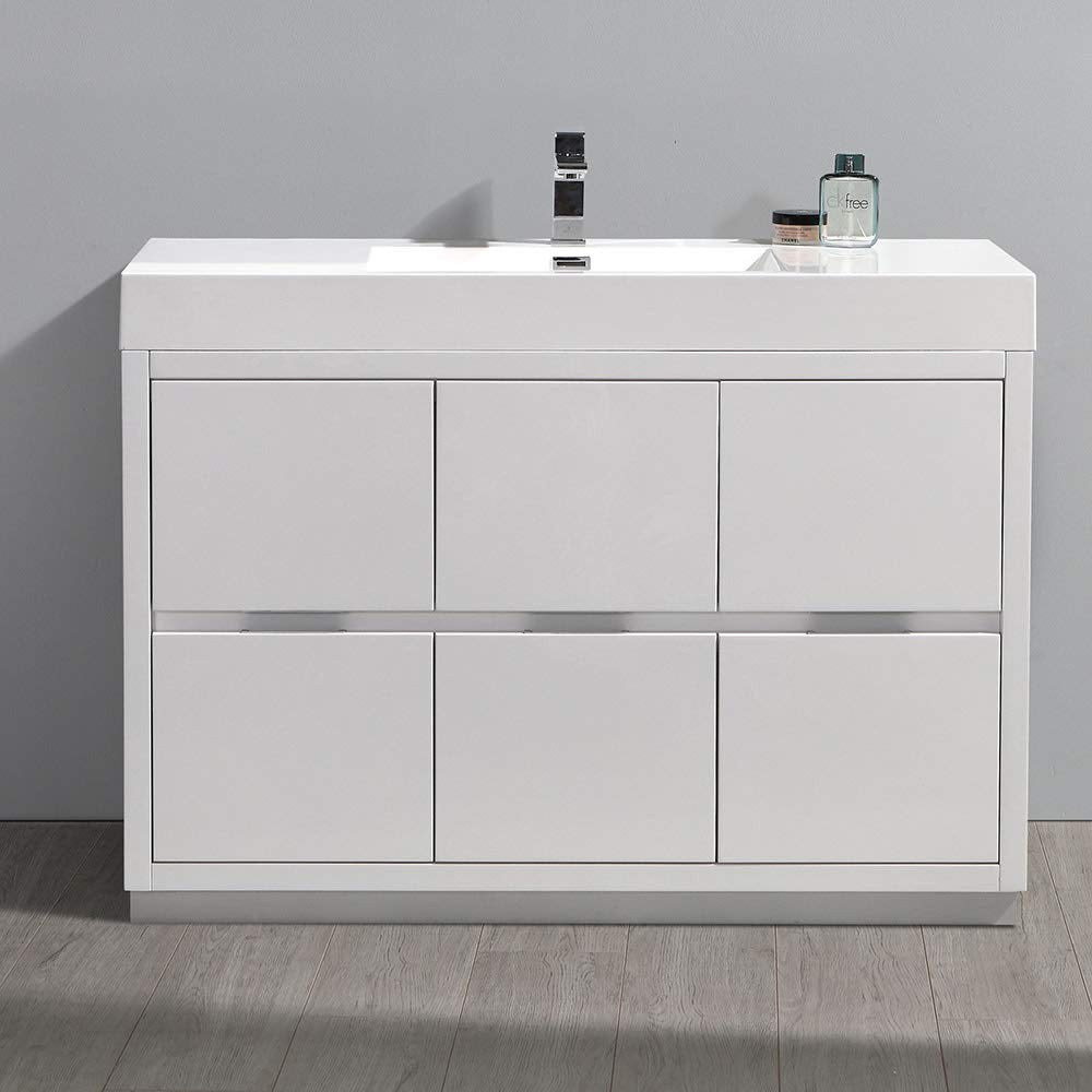 Fresca FCB8448WH-I Fresca Valencia 48" Glossy White Free Standing Modern Bathroom Vanity