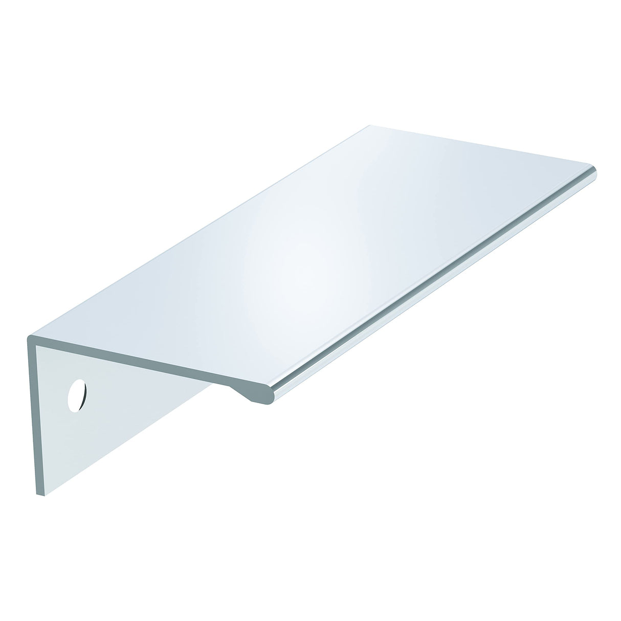 Amerock Cabinet Pull Polished Chrome 3 inch (76 mm) Center to Center Edge Pull 1 Pack Drawer Pull Drawer Handle Cabinet Hardware