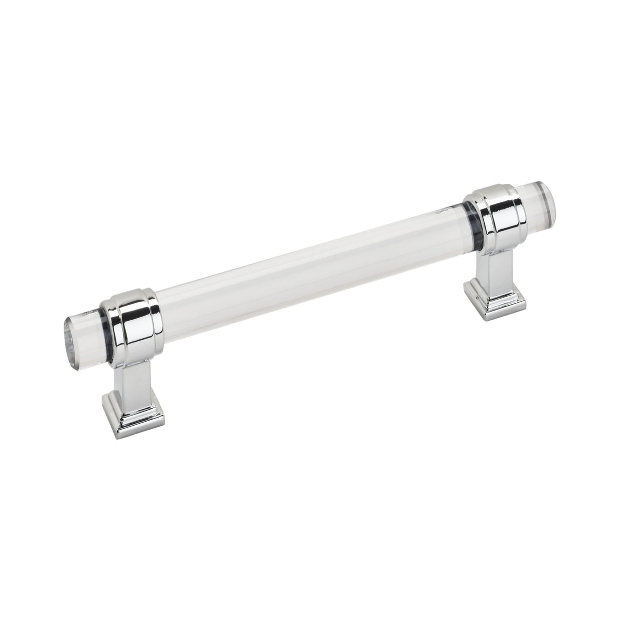 Amerock Cabinet Pull Clear/Polished Chrome 5-1/16 inch (128 mm) Center to Center Glacio 1 Pack Drawer Pull Drawer Handle Cabinet Hardware