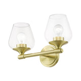 Livex Lighting 17472-12 Willow 2 Light 15 inch Satin Brass Vanity Sconce Wall Light