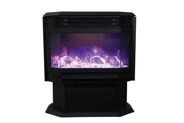 Amantii FS-26-922 26" WiFi Enabled Smart Electric Freestanding Fireplace, Featuring a Multi Function Remote, Multi Flame Speeds and a 10 Piece Birch Log Set