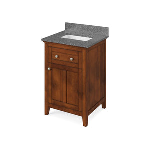 Jeffrey Alexander VKITCHA24CHBOR 24" Chocolate Chatham Vanity, Boulder Cultured Marble Vanity Top, undermount rectangle bowl