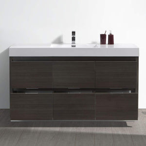 Fresca FCB8460WH-I Fresca Valencia 60" Glossy White Free Standing Modern Bathroom Vanity
