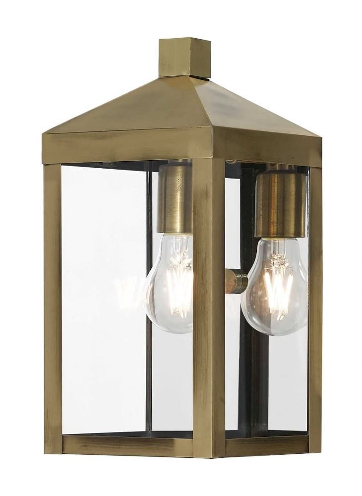 Livex Lighting 20582-01 Nyack Antique Brass 1 Light Outdoor Wall Lantern