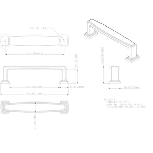 Jeffrey Alexander 171-96PC 96 mm Center-to-Center Polished Chrome Richard Cabinet Pull